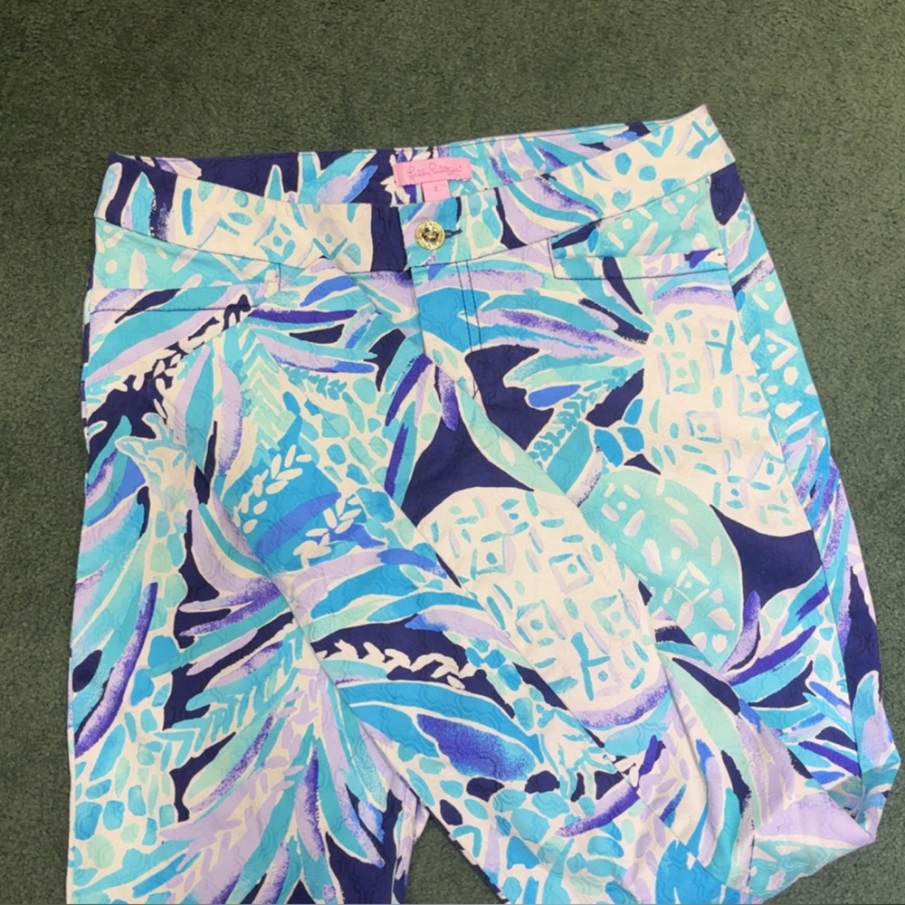 Lilly Pulitzer Blue and Purple Skinny Jumpsuit